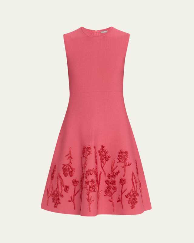 Floral Embroidered Sleeveless Mini Dress
